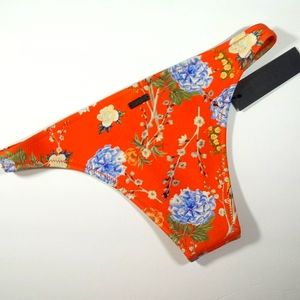Triangl Orange Floral Neoprene Bikini Bottoms Size M